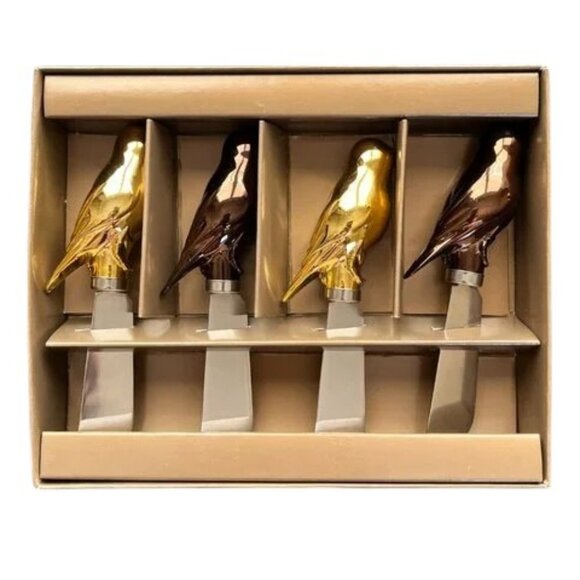 ** Set of Four NIB Bird Cheese Knives Perfect for Upcoming Holidays - Picture 1 of 5